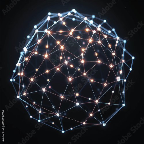 Intricate Data Mesh: A captivating mesh of interconnected nodes and lines glows against the background, representing complex data flows and innovative network concepts.