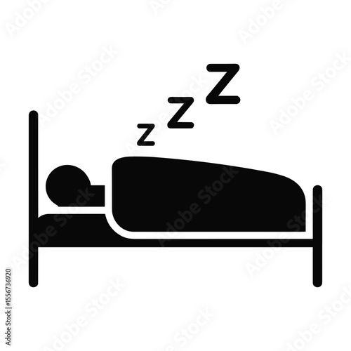 Restful Sleep  Icon of Person Sleeping Soundly in Bed