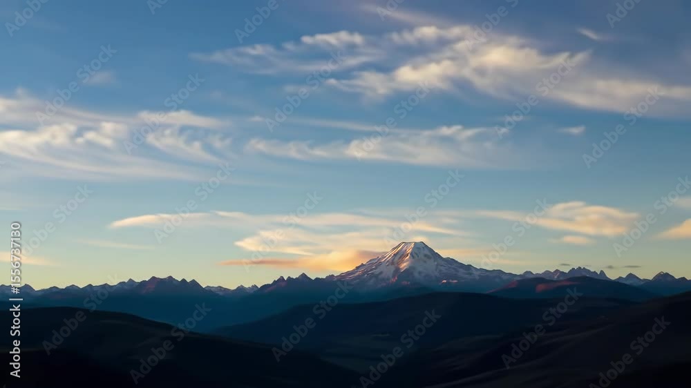 Majestic mountain range at sunrise Majestic mountain range at sunrise