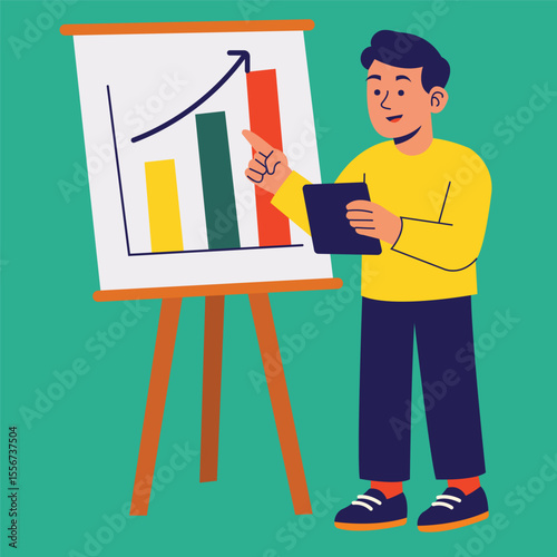 Business Presentation with Growth Chart