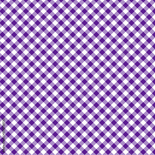 Gingham cross seamless pattern with plum and white color, checkerboard background, square, tablecloth, book cover, Vector illustration