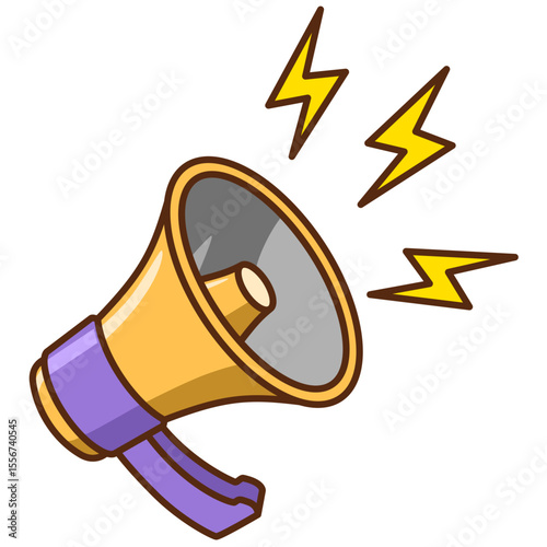loudspeaker cartoon sticker illustration