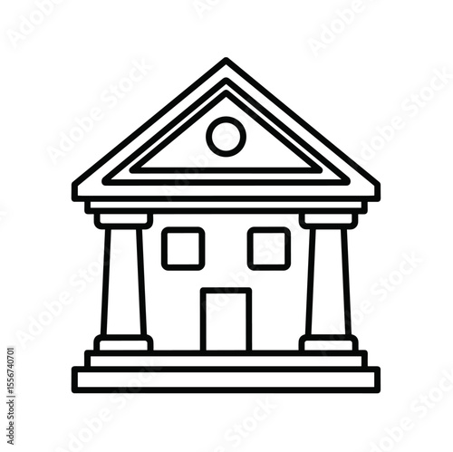 Bank building line icon