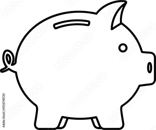Piggy bank savings outline icon