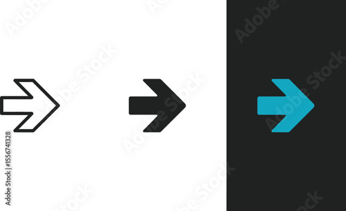 Arrow icon vector illustration set right direction arrow design elements next forward navigation pointer graphic editable vector illustration with png format