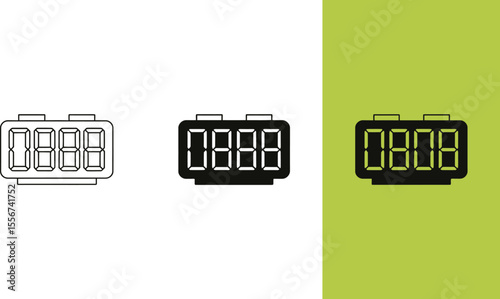 Digital clock display vector illustration time alarm watch electronic number design hour minute second 1000 editable vector illustration with png format