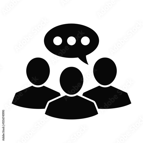 Group Discussion Icon Communication and Teamwork Symbol