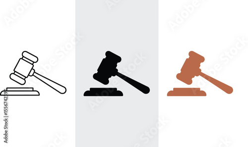 Gavel auction court law legal judge justice hammer symbol decision authority illustration vector icon editable vector illustration with png format