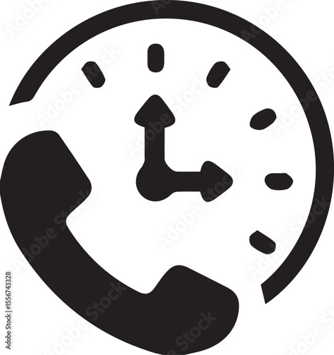 Time Sensitive Customer Support Icon Depicting Around the Clock Help and Services Readily Available for Customers Anywhere at Any Time