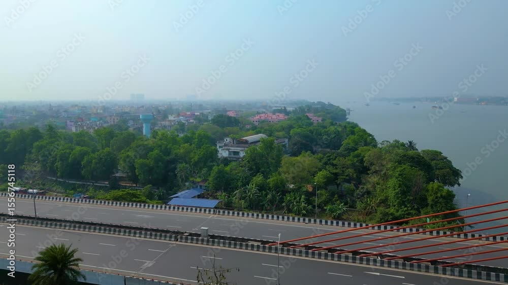 Aerial view of Dakshineswar Kali Temple or Dakshineswar Kalibari, This is a Hindu navaratna style temple in Dakshineswar, Kolkata, West Bengal, India, Aerial view of Dakshineswar Kali Temple or Dakshineswar Kalibari, This is a Hindu navaratna style temple in Dakshineswar, Kolkata, West Bengal, India,