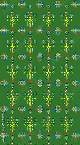 A fresh green pixel pattern that brings a sense of nature and energy — vibrant, clean, and perfect for digital or textile design.

