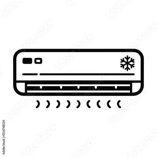 Efficient Air Conditioner Icon Cooling System Illustration