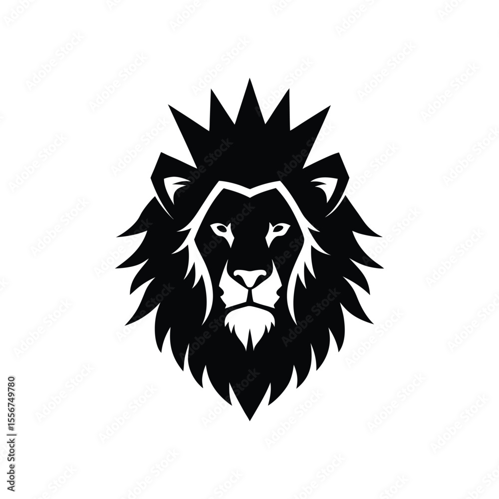 Fototapeta premium lion head vector illustration on white background