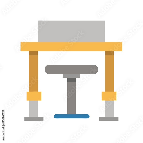 Stylized workbench illustration against a White Background for visual aids