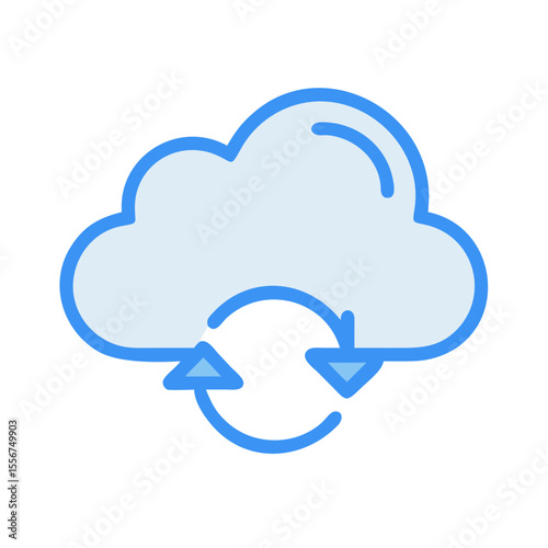 Stylized cloud with circular arrows representing data synchronization