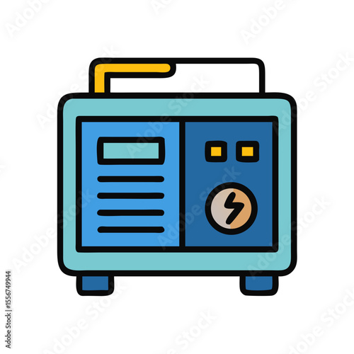 Minimalist illustration of a portable generator power unit