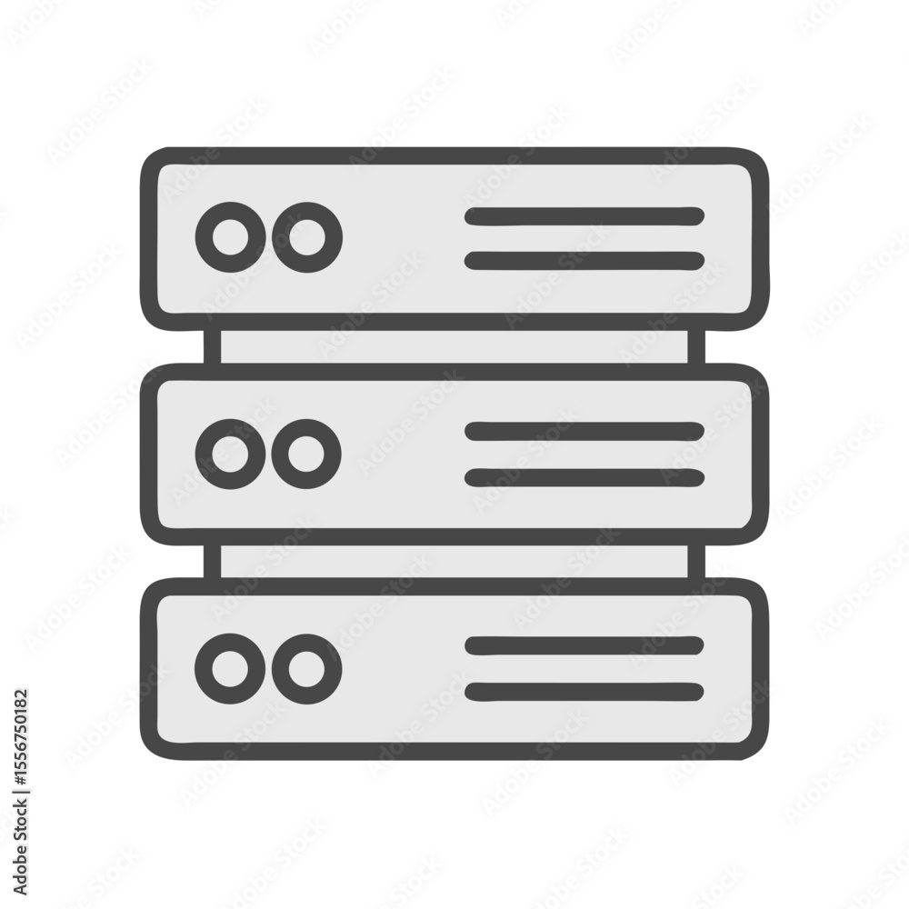 Three server rack units with data on White Background Three server rack units with data on White Background