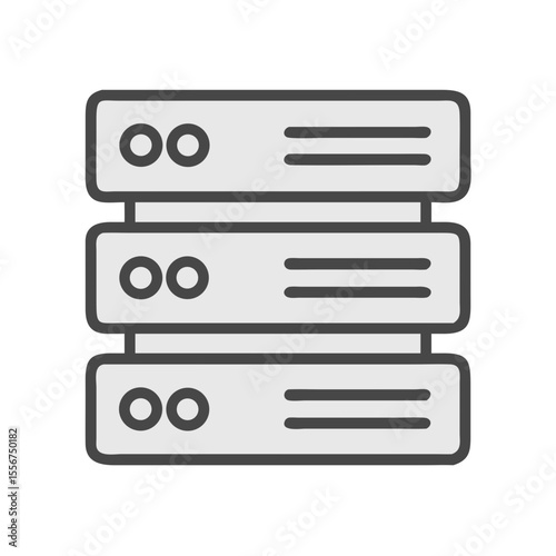 Three server rack units with data on White Background