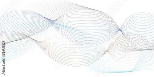Vector abstract white light blend paper wave flow digital gradient transparent tech wave curve creative technology flowing smooth diagonal background. Modern creative wave lines glowing moving sound