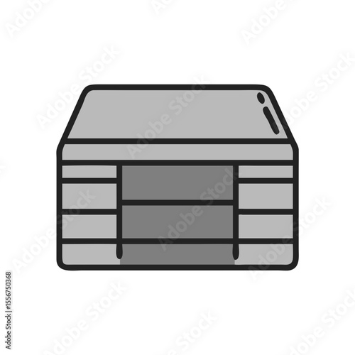 Gray server data base storage on White Background illustration