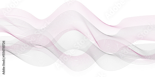Vector abstract white light blend paper wave flow digital gradient transparent tech wave curve creative technology flowing smooth diagonal background. Modern creative wave lines glowing moving sound
