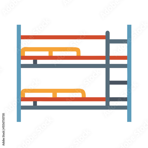 Stylized bunk bed design with flat vector aesthetic