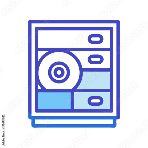 Illustration of Server Rack on White Background