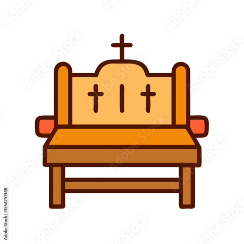 Iconic Church Altar Vector Graphic On White Background