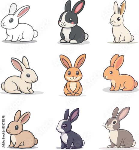 Cartoon rabbit illustration material
