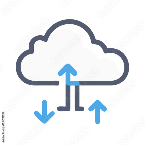 Cloud computing data transfer icon showing upload and download