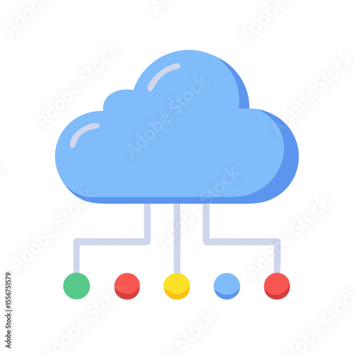 Stylized blue cloud connecting to data nodes network