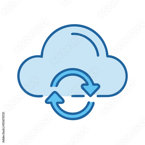 Cloud computing data refresh or synchronization vector illustration