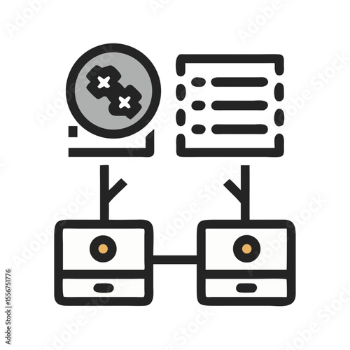 Abstract server network connection on White Background illustration
