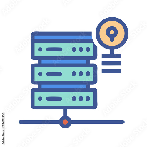 Server icon with bulb suggests ideas and innovation