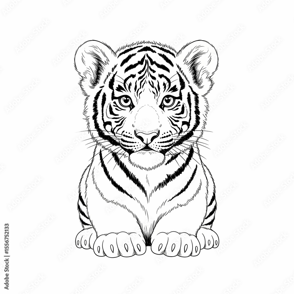 Fototapeta premium tiger on white background