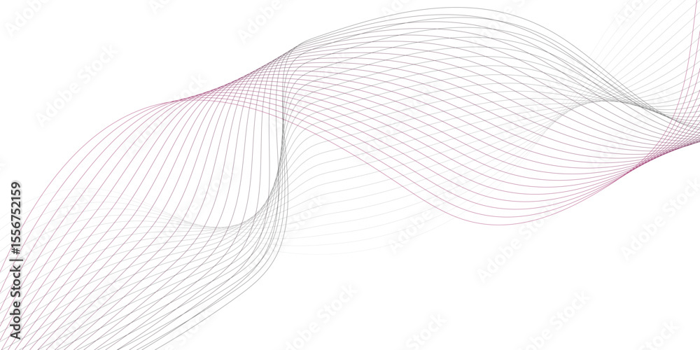 Fototapeta premium Abstract wave element for design. Digital frequency track equalizer. Stylized line art background. Vector illustration. Wave with lines created using blend tool. Curved wavy line, smooth stripe.