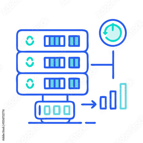 Data processing diagram illustrating server transfer and real time refresh