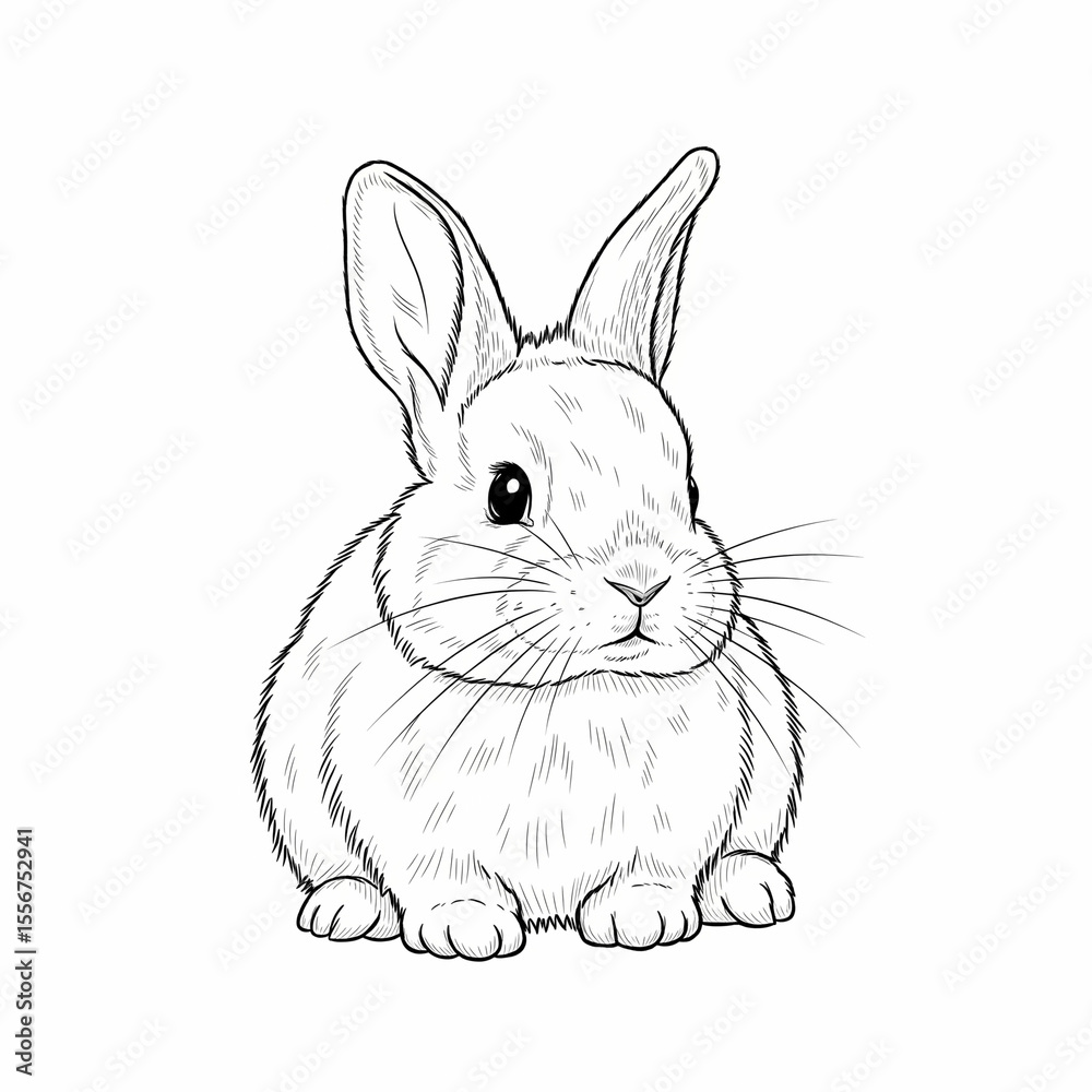 Fototapeta premium white rabbit on white background