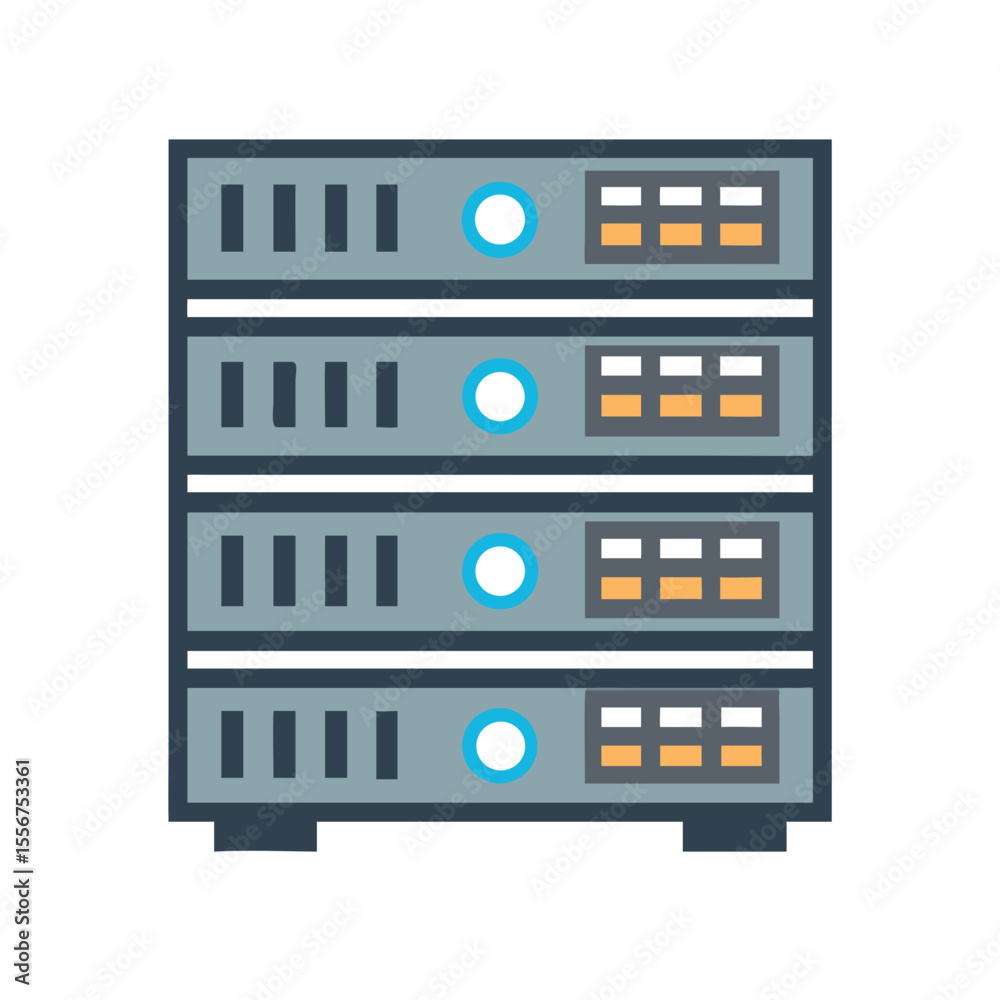 Minimalist Server Rack Illustration For Data Storage Solutions Minimalist Server Rack Illustration For Data Storage Solutions