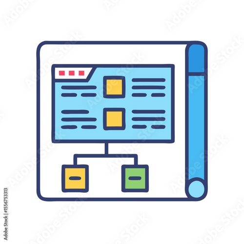 Free Download Business flowchart illustration with colorful diagram on document layout - GFXLoad