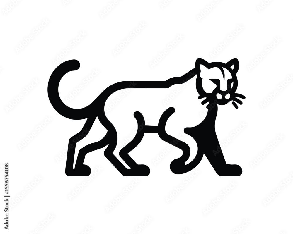 Cougar wildlife symbol design in vector art Cougar wildlife symbol design in vector art