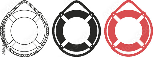 Lifebuoy vector illustration set rescue ring icons safety equipment graphic design elements help symbol 100 editable vector illustration with png format