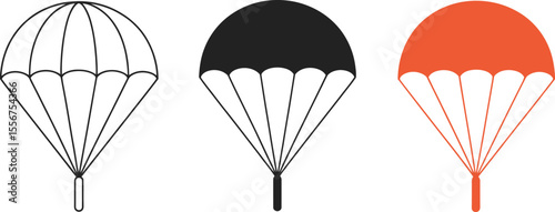 Parachute vector illustration set for skydiving and adventure sports design element graphic resource 100 editable vector illustration with png format