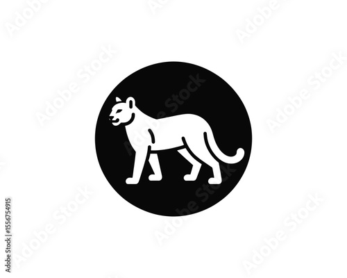 Flat cougar icon logo for business design