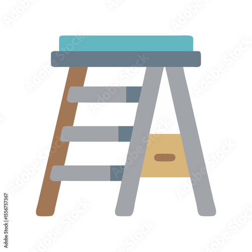 Flat design ladder on White backdrop for domestic use