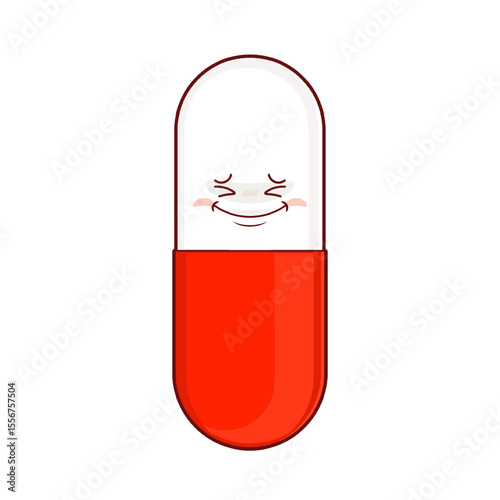 capsule pill hurt face cartoon cute