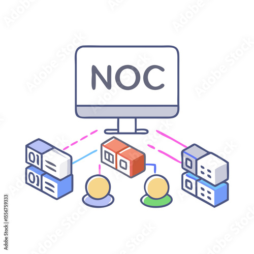Network operations center visual representation of data flow management