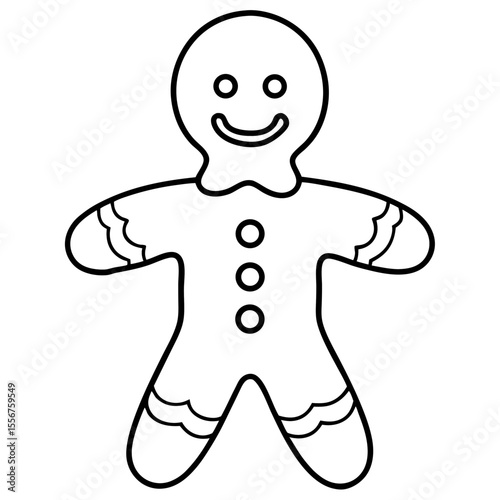Gingerbread Cookie Outline Vector Art