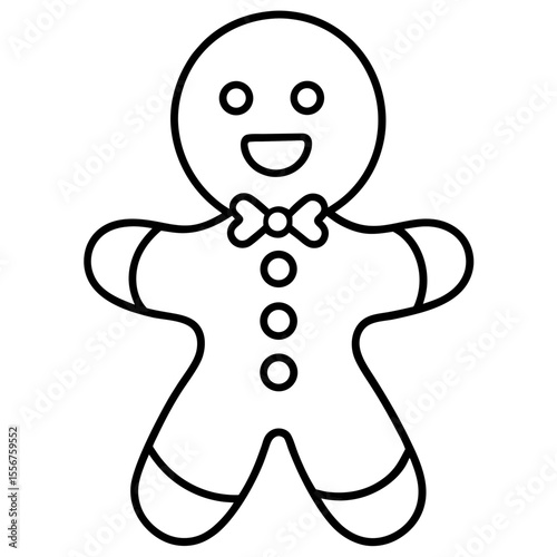 Gingerbread Cookie Outline Vector Art