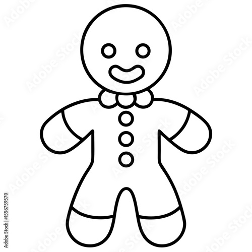Gingerbread Cookie Outline Vector Art